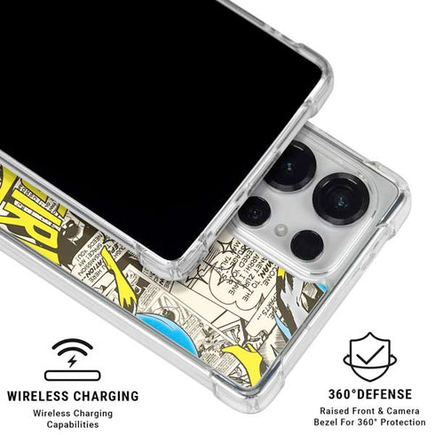 DC Comics Batman Batgirl Vintage Action pose pattern Galaxy S26 Ultra Clear Case