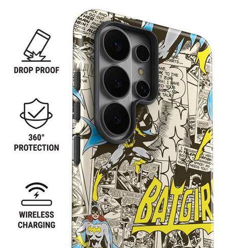 DC Comics Batman Batgirl Vintage Action pose pattern Galaxy S26 Ultra Impact Case