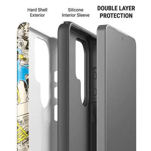 DC Comics Batman Batgirl Vintage Action pose pattern Galaxy S26 Ultra Impact Case