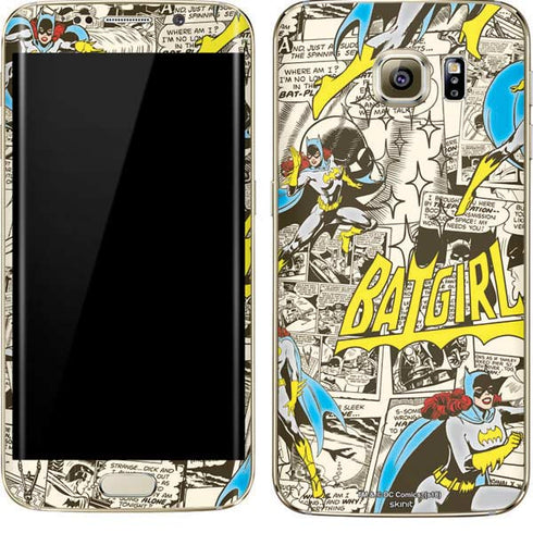 DC Comics Batman Batgirl Vintage Action pose pattern Galaxy S7 Edge Skin