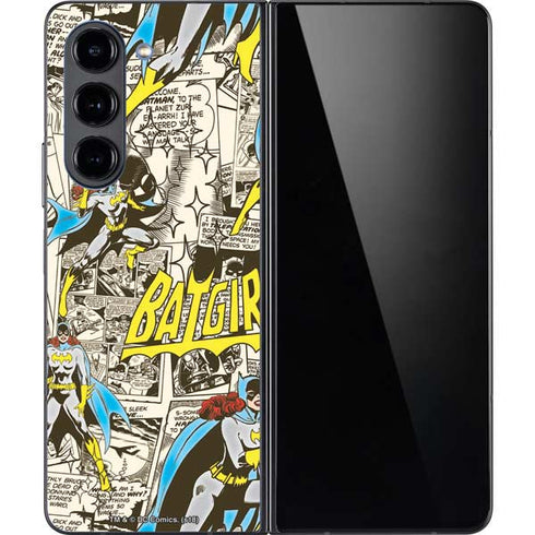 DC Comics Batman Batgirl Vintage Action pose pattern Galaxy Z Fold5 5G Skin