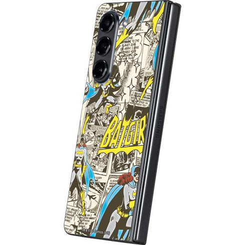 DC Comics Batman Batgirl Vintage Action pose pattern Galaxy Z Fold5 5G Skin