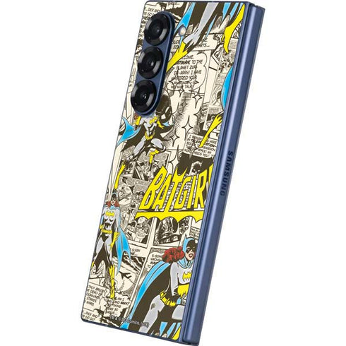 DC Comics Batman Batgirl Vintage Action pose pattern Galaxy Z Fold6 Skin
