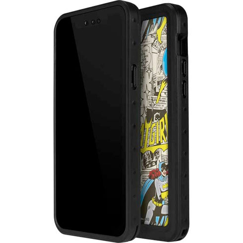 DC Comics Batman Batgirl Vintage Action pose pattern iPhone 15 Pro Waterproof Case