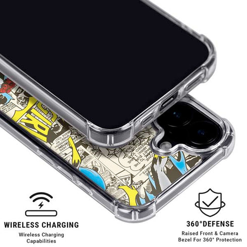 DC Comics Batman Batgirl Vintage Action pose pattern iPhone 16 MagSafe Case
