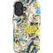DC Comics Batman Batgirl Vintage Action pose pattern iPhone 16 Plus Magsafe Impact Case