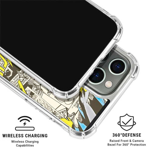 DC Comics Batman Batgirl Vintage Action pose pattern iPhone 16 Pro Clear Case