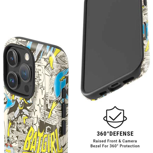 DC Comics Batman Batgirl Vintage Action pose pattern iPhone 16 Pro Magsafe Impact Case