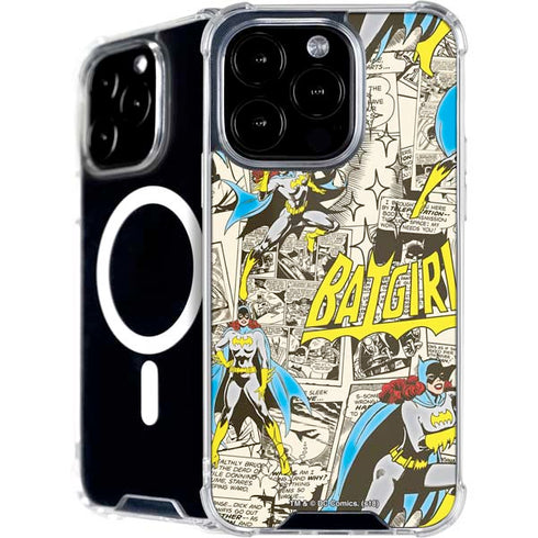 DC Comics Batman Batgirl Vintage Action pose pattern iPhone 16 Pro Max MagSafe Case