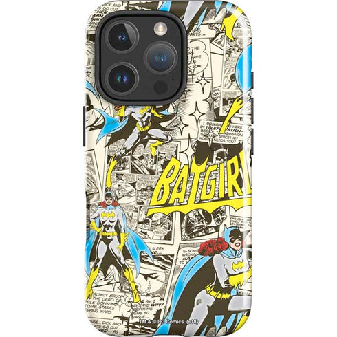 DC Comics Batman Batgirl Vintage Action pose pattern iPhone 16 Pro Max Magsafe Impact Case