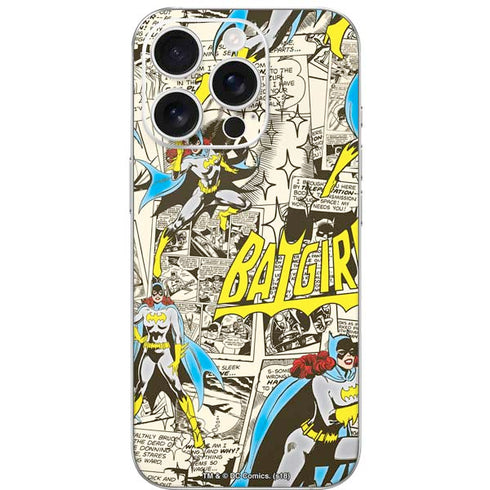 DC Comics Batman Batgirl Vintage Action pose pattern iPhone 16 Pro Skin