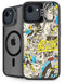 DC Comics Batman Batgirl Vintage Action pose pattern iPhone 16e Kickstand Case