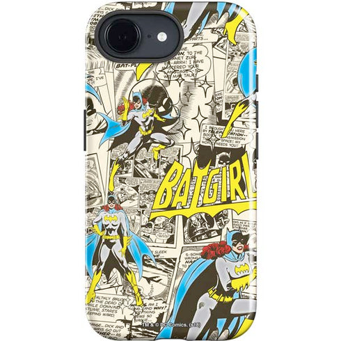 DC Comics Batman Batgirl Vintage Action pose pattern iPhone 16e Impact Case