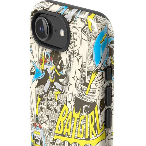 DC Comics Batman Batgirl Vintage Action pose pattern iPhone 16e Impact Case
