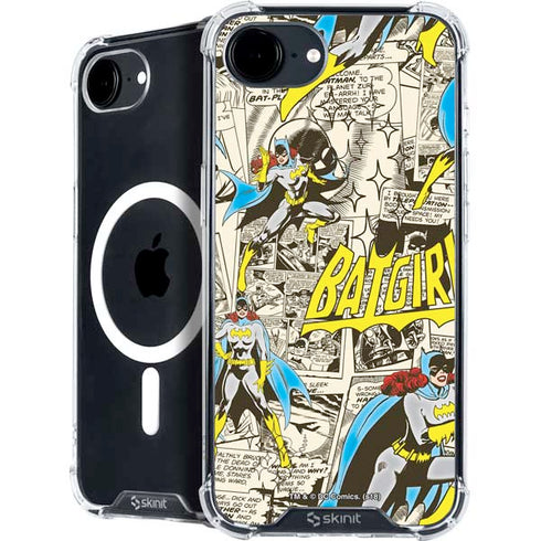 DC Comics Batman Batgirl Vintage Action pose pattern iPhone 16e MagSafe Case