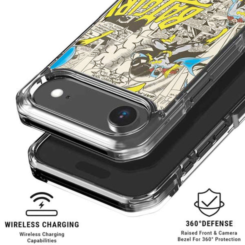 DC Comics Batman Batgirl Vintage Action pose pattern iPhone 17 Air Clear Case