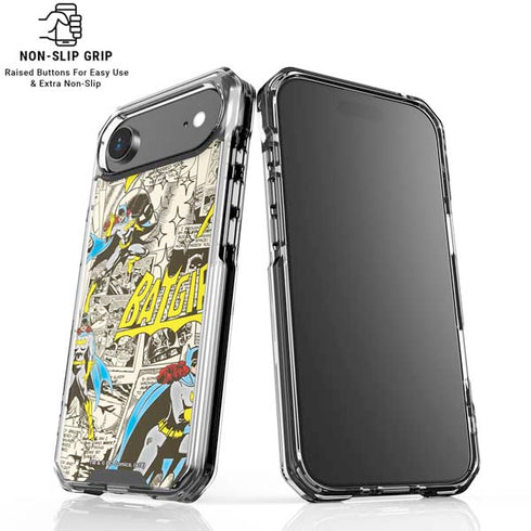 DC Comics Batman Batgirl Vintage Action pose pattern iPhone 17 Air Clear Case