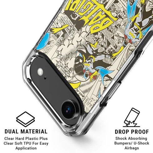 DC Comics Batman Batgirl Vintage Action pose pattern iPhone 17 Air MagSafe Case