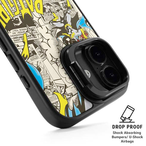 DC Comics Batman Batgirl Vintage Action pose pattern iPhone 17 Kickstand Case