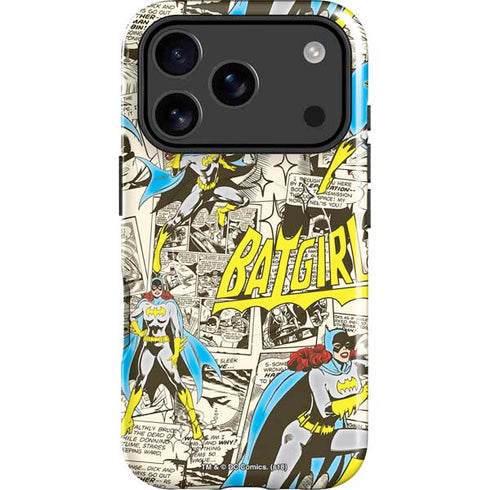 DC Comics Batman Batgirl Vintage Action pose pattern iPhone 17 Pro Magsafe Impact Case