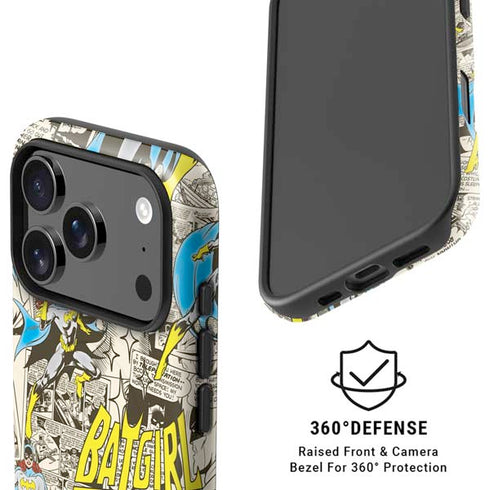 DC Comics Batman Batgirl Vintage Action pose pattern iPhone 17 Pro Magsafe Impact Case