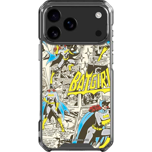 DC Comics Batman Batgirl Vintage Action pose pattern iPhone 17 Pro Max Clear Case