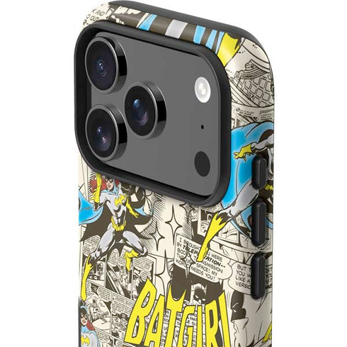 DC Comics Batman Batgirl Vintage Action pose pattern iPhone 17 Pro Max Impact Case