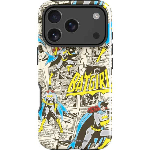 DC Comics Batman Batgirl Vintage Action pose pattern iPhone 18 Pro Impact Case
