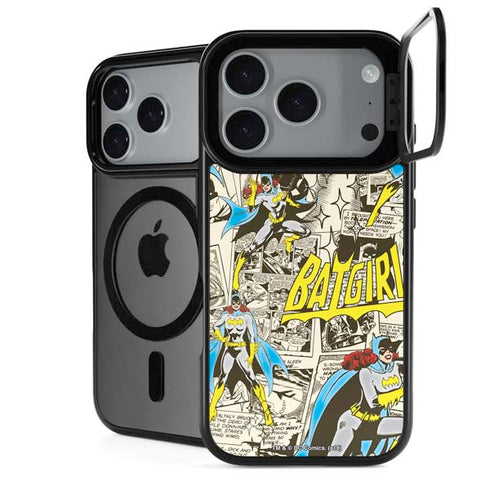 DC Comics Batman Batgirl Vintage Action pose pattern iPhone 18 Pro Kickstand Case