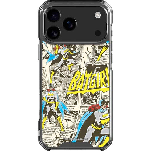 DC Comics Batman Batgirl Vintage Action pose pattern iPhone 18 Pro Max Clear Case