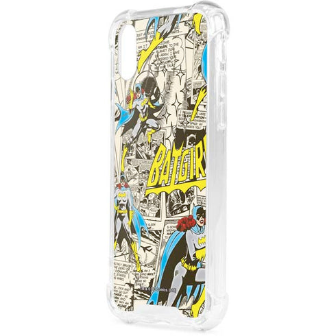DC Comics Batman Batgirl Vintage Action pose pattern iPhone XS Clear Case