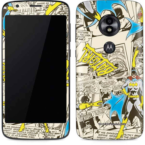 DC Comics Batman Batgirl Vintage Action pose pattern Moto E5 Play Skin