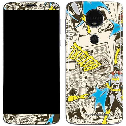 DC Comics Batman Batgirl Vintage Action pose pattern Moto E5 Plus Skin