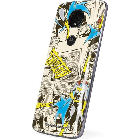 DC Comics Batman Batgirl Vintage Action pose pattern Moto E5 Plus Skin