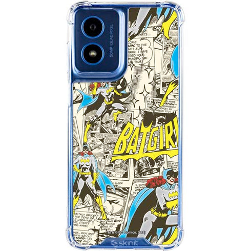 DC Comics Batman Batgirl Vintage Action pose pattern Moto G 5G (2024) Clear Case