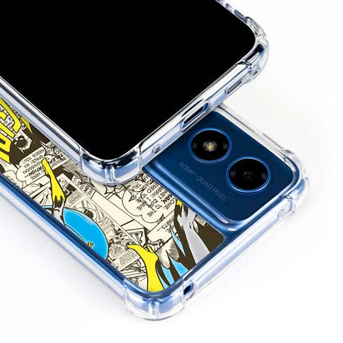 DC Comics Batman Batgirl Vintage Action pose pattern Moto G Play 4G (2024) Clear Case