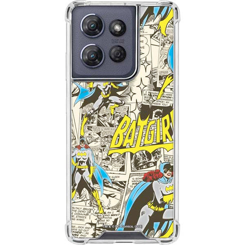DC Comics Batman Batgirl Vintage Action pose pattern Moto G Play 5G (2025) Clear Case
