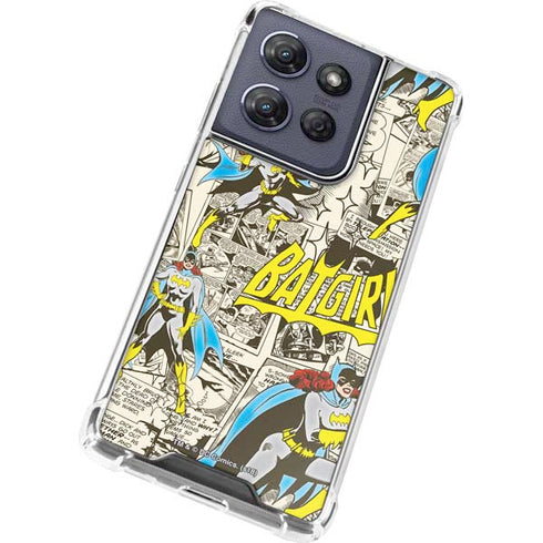 DC Comics Batman Batgirl Vintage Action pose pattern Moto G Play 5G (2025) Clear Case
