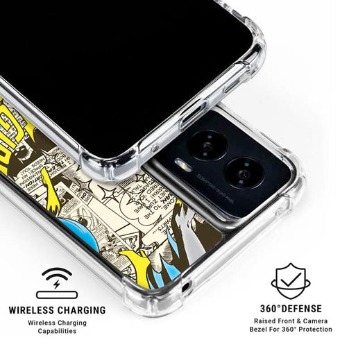 DC Comics Batman Batgirl Vintage Action pose pattern Moto G Power 5G (2024) Clear Case