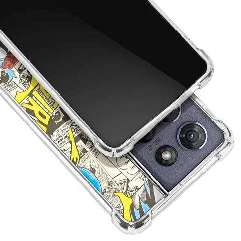 DC Comics Batman Batgirl Vintage Action pose pattern Moto G Stylus 5G (2025) Clear Case