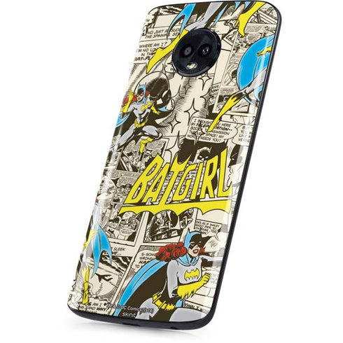 DC Comics Batman Batgirl Vintage Action pose pattern Moto G6 Skin