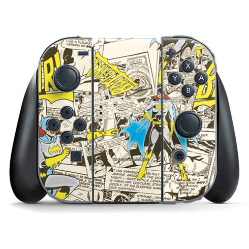 DC Comics Batman Batgirl Vintage Action pose pattern Nintendo Switch (2017-2021) Joy-Con Controller Skin