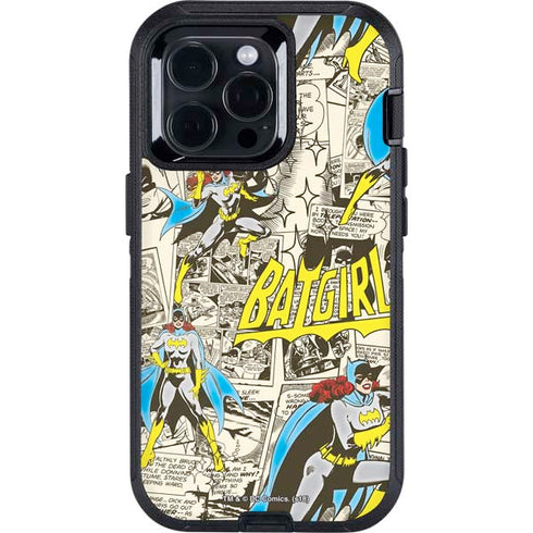 DC Comics Batman Batgirl Vintage Action pose pattern Otterbox Defender iPhone Skin