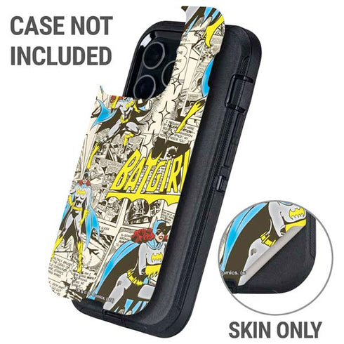 DC Comics Batman Batgirl Vintage Action pose pattern Otterbox Defender iPhone Skin