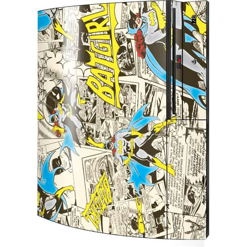 DC Comics Batman Batgirl Vintage Action pose pattern Playstation 3 & PS3 Skin