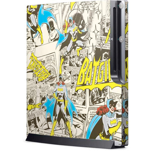 DC Comics Batman Batgirl Vintage Action pose pattern Playstation 3 & PS3 Slim Skin