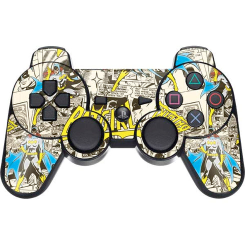 DC Comics Batman Batgirl Vintage Action pose pattern PS3 Dual Shock wireless controller Skin