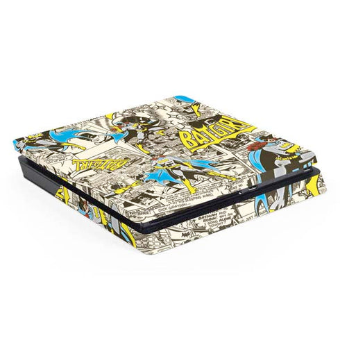 DC Comics Batman Batgirl Vintage Action pose pattern PS4 Slim Skin