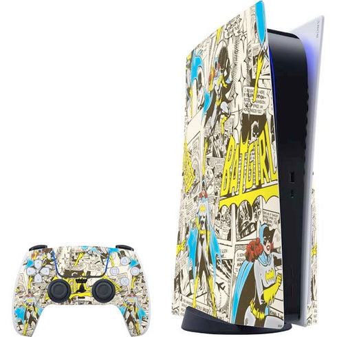 DC Comics Batman Batgirl Vintage Action pose pattern PlayStation PS5 Skins