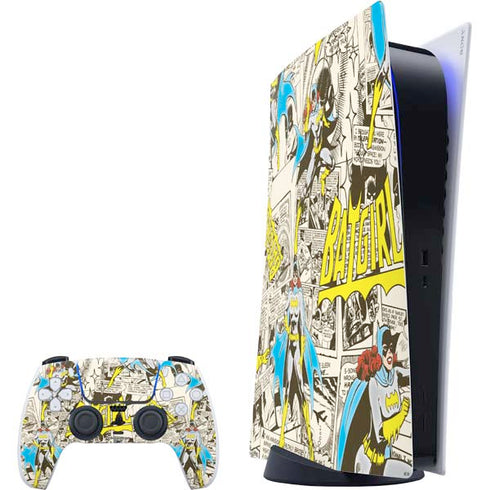 DC Comics Batman Batgirl Vintage Action pose pattern PlayStation PS5 Skins